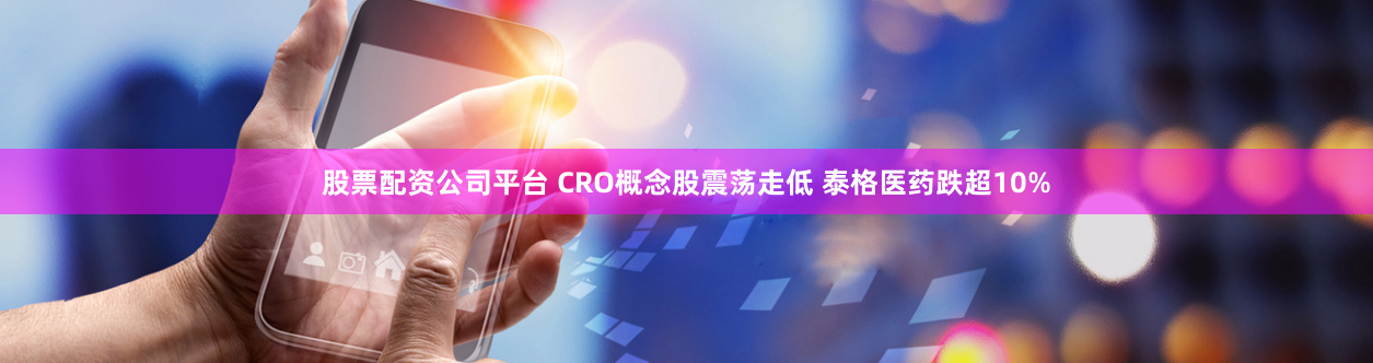 股票配资公司平台 CRO概念股震荡走低 泰格医药跌超10%